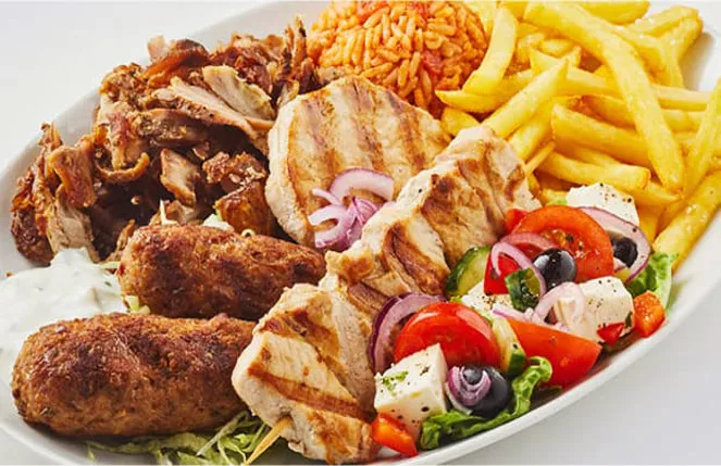 Grillgerichte und Beilagen im Restaurant Troja Celle