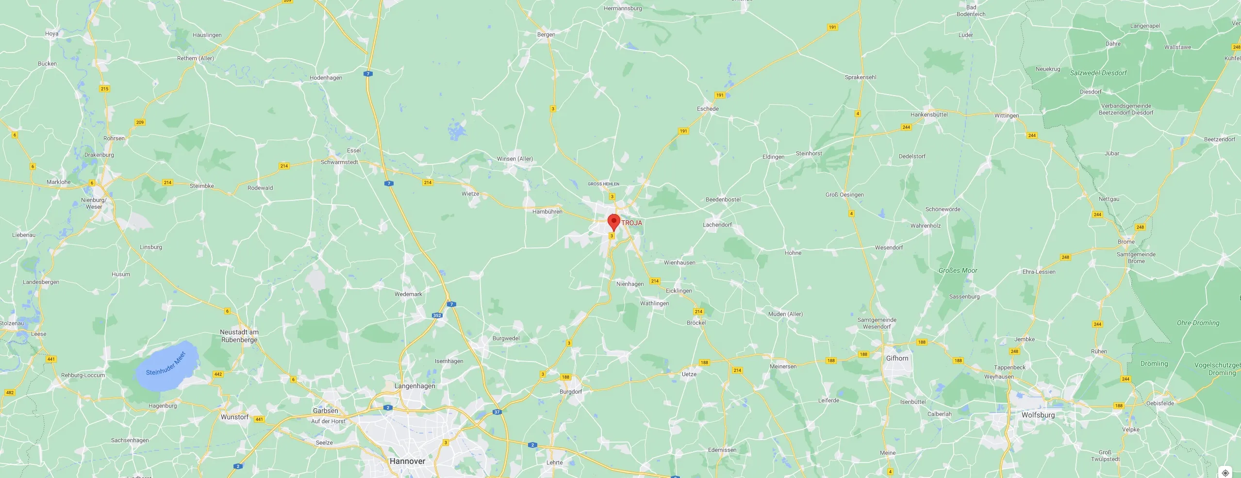 Anfahrtskarte Restaurant Troja – Hannoversche Heerstraße 31, 29221 Celle